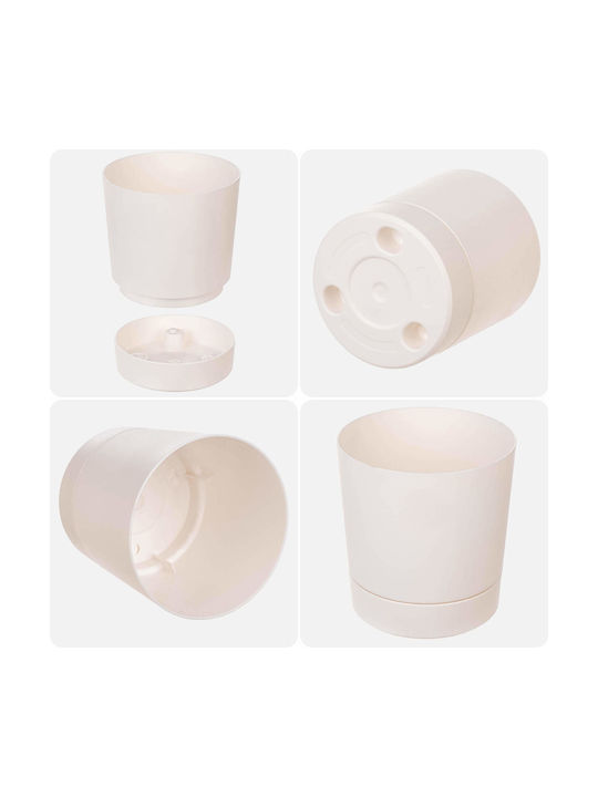 Kadax Kunststoff Blumentopf mit Untersetzer 14,5x14,5cm