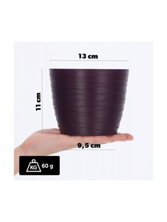 Kadax Plastic Flower Pot Plum 13x13cm