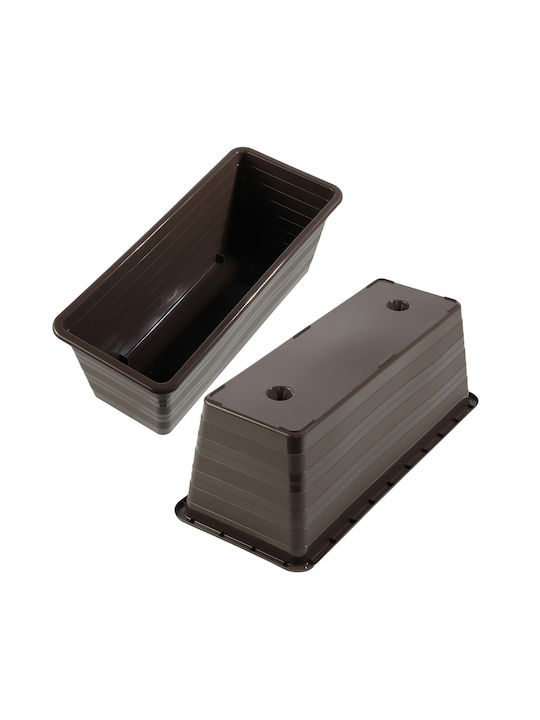 Kadax Set 4 Planter Box-uri Plastice Maro