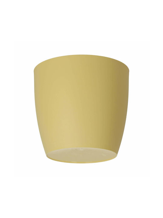 Kadax Kunststoff Blumentopf Gelb Matt mit Untersetzer 25x23cm