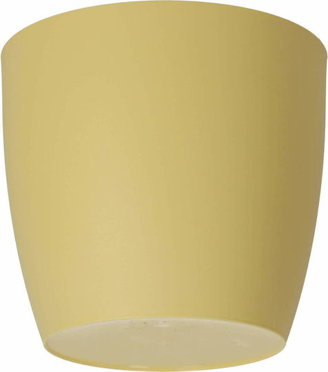 Kadax Γλάστρα Πλαστική Yellow Matte με Πιάτο 25x23εκ.