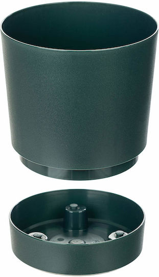 Kadax Plastic Green Flower Pot with Saucer 34.5x34.5cm