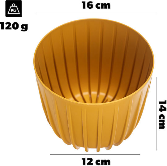 Kadax Γλάστρα Πλαστική Yellow 16x16εκ.