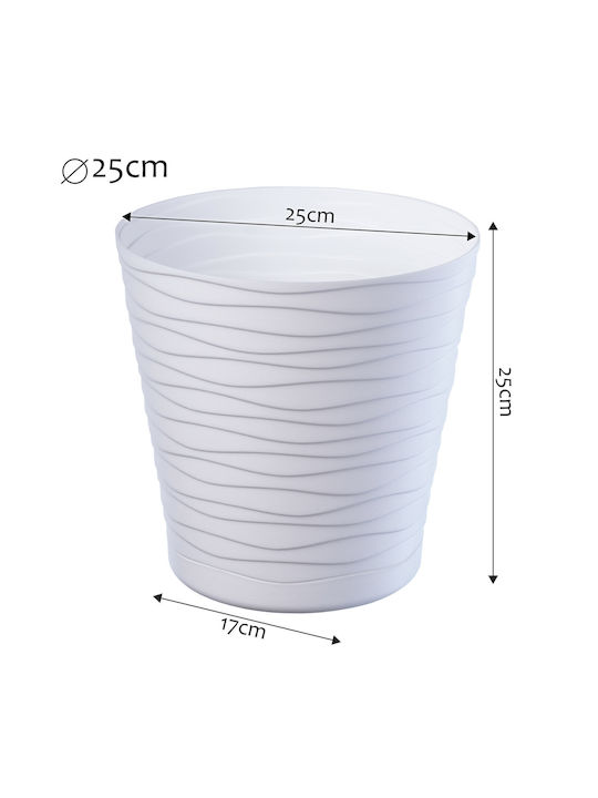Kadax Γλάστρα Πλαστική White με Πιάτο 18x18εκ.