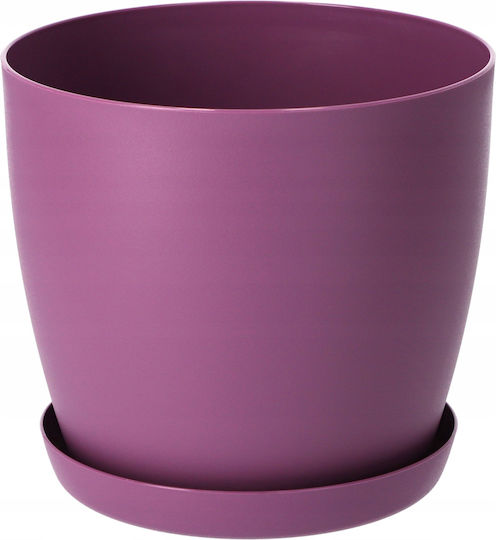 Kadax Kunststoff Blumentopf Lila Matt mit Untersetzer 30x28cm
