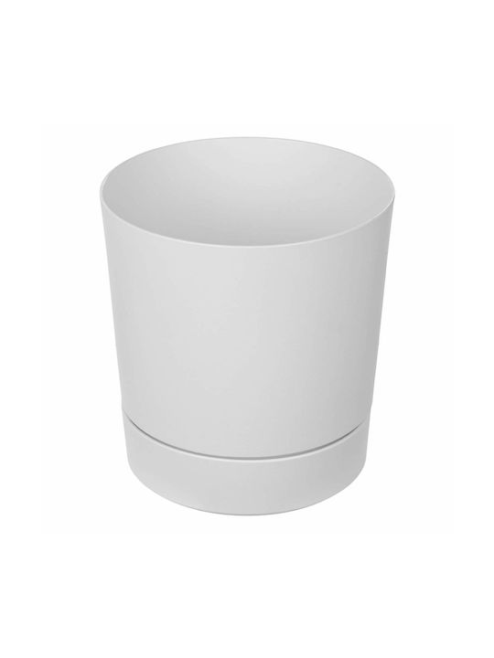 Kadax Plastic White Flower Pot with Saucer 27.5x27.5cm