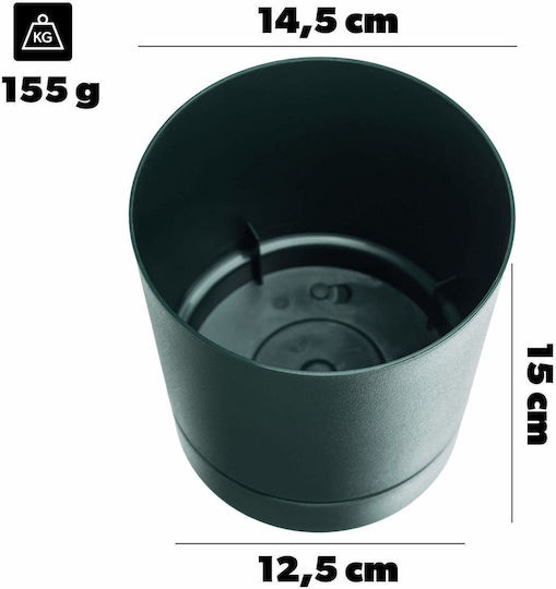 Kadax Kadax Kunststoff Grüner Blumentopf mit Untersetzer 14,5x14,5cm