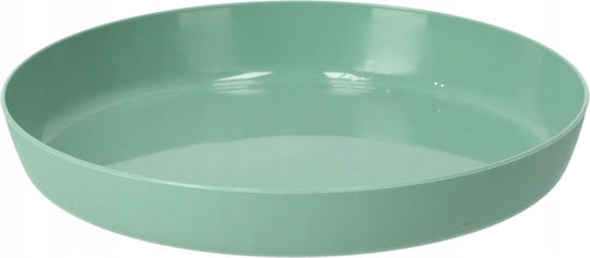 Kadax Ghiveci De Flori Din Plastic Verde Mat Cu Farfurie 18x16x14.5cm