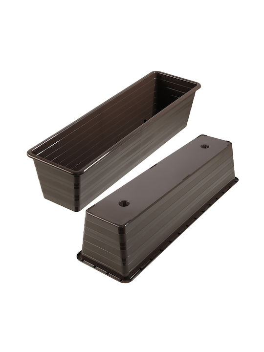 Kadax Set 3 Ghivece de Flori din Plastic Maro