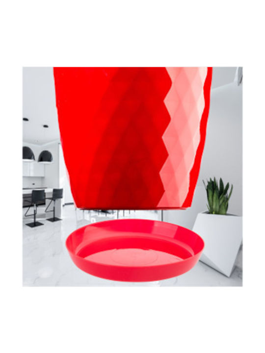 Kadax Set 3 Kunststoff Blumentöpfe Rot mit Untersetzer