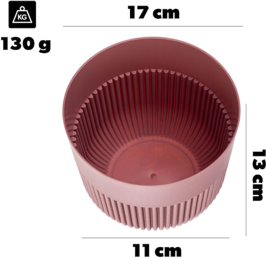 Kadax Γλάστρα Πλαστική Ροζ 17x17εκ.