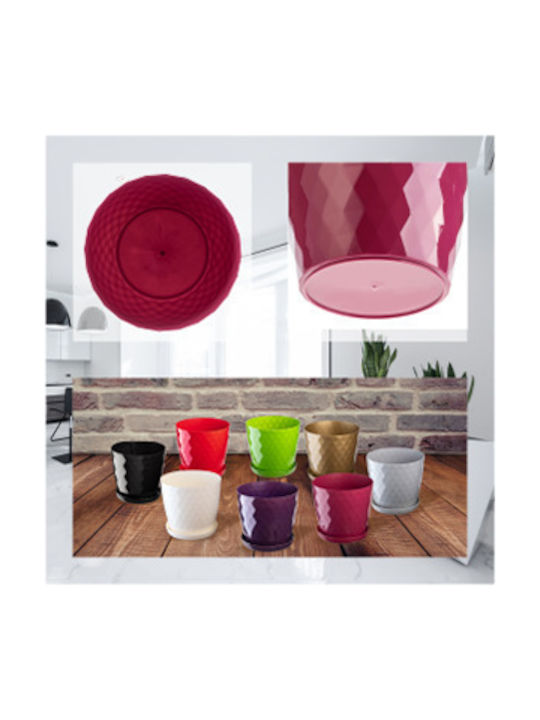 Kadax Set of 3 Plastic Pink Flower Pots with Saucer