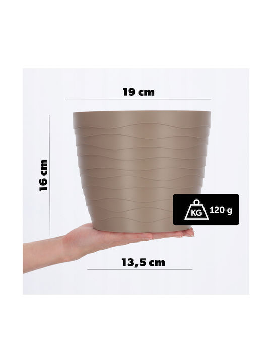 Kadax Ghiveci De Flori Din Plastic Bej 19x19cm