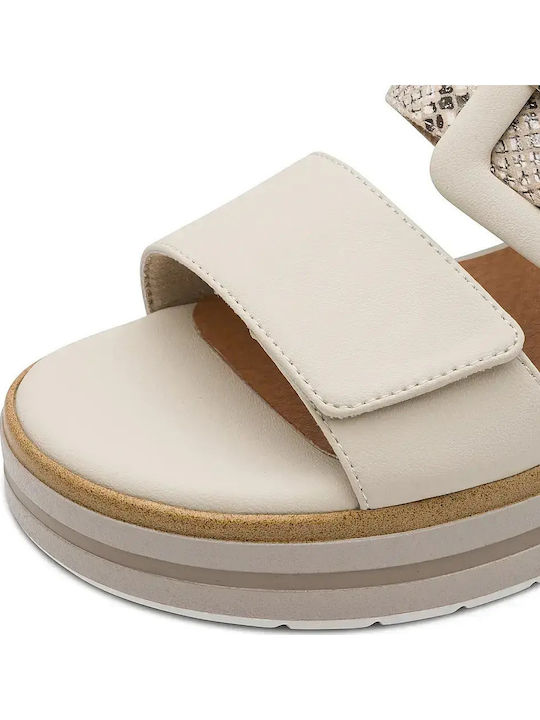 Anatomische Damenplattformen in Stil Pantoffeln Beige