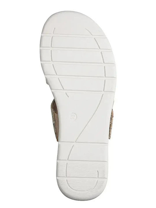 Anatomische Damenplattformen in Stil Pantoffeln Beige