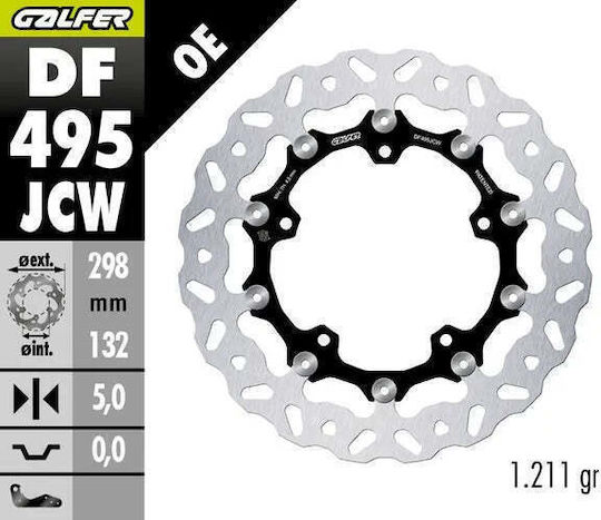 Floating Wavy Brake Disc Floatech Yamaha Fj-09 850 Df495jcw Galfer Df495jcw