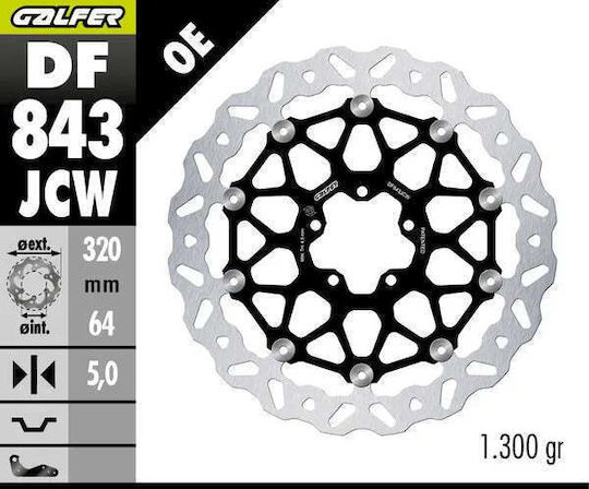 Floating Wavy Brake Disc Floatech Ktm Brabus 1300r Df843jcw Galfer Df843jcw