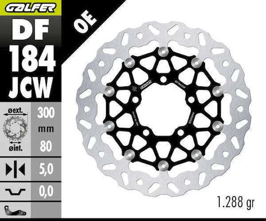Floating Wavy Brake Disc Floatech Kawasaki EN 650 DF184JCW Galfer DF184JCW