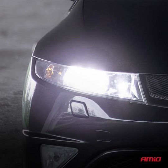 Amio LED Bulbs F25 Pro Black Edition H8 H9 H11 H16 68w 12-24v Full Canbus Brightness 7646lm Cold White 6000k Passenger Cars & Trucks Set of 2 pcs 04721/am 04721/am
