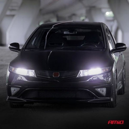 Amio LED Bulbs F25 Pro Black Edition H8 H9 H11 H16 68w 12-24v Full Canbus Brightness 7646lm Cold White 6000k Passenger Cars & Trucks Set of 2 pcs 04721/am 04721/am