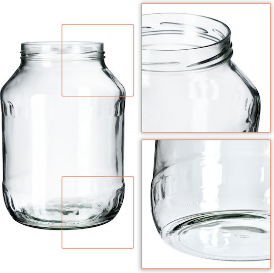 Kadax Βαζάκι Γυάλινο με Καπάκι 1700ml (8τμχ)