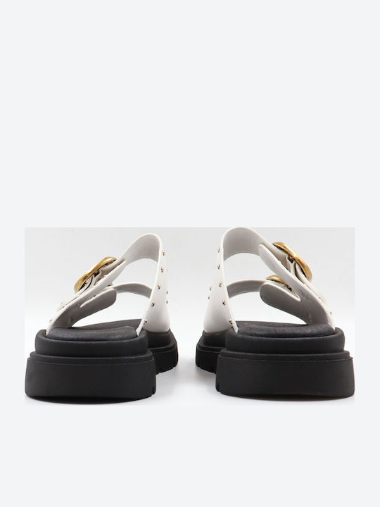 Women's Flat Sandals Flatforms White