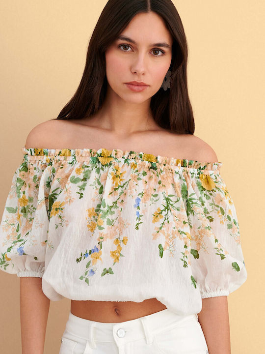Γυναικεία Μπλούζα Off-Shoulder Floral Πολύχρωμο