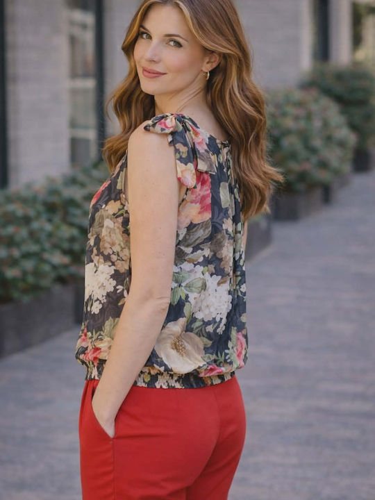 Bluza Damă Floral Neagră