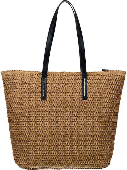 Roxy Wicker Black Beach Bag