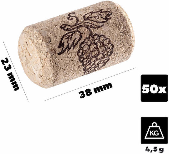 Wine Bottle Stoppers Corks Agglomerated Natural 23x38 50pcs