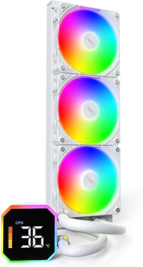 Montech HyperFlow Digital 360 Υδρόψυξη AIO CPU με 3 Ανεμιστήρες 120mm και ARGB Φωτισμό Λευκή