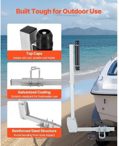 Vevor Boat Trailer Guides 700-1050 Mm Height Adjustable Trailers Guide 2pcs Thickened High-duty Trailer Guide-ons Smooth Roller Guidance Over 16 In Larger Fishing Boats Runabout Boats
