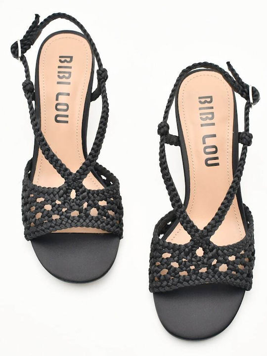 Fabric Black Sandals