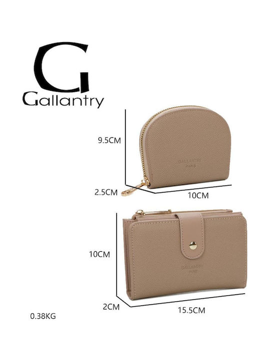 Gallantry Women's Wallet Card Case Gift Set Beige