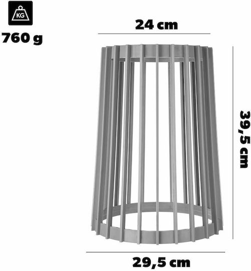Suport De Plante Cu Flori De Podea Loft Dublu Față Gri 39,5 Cm