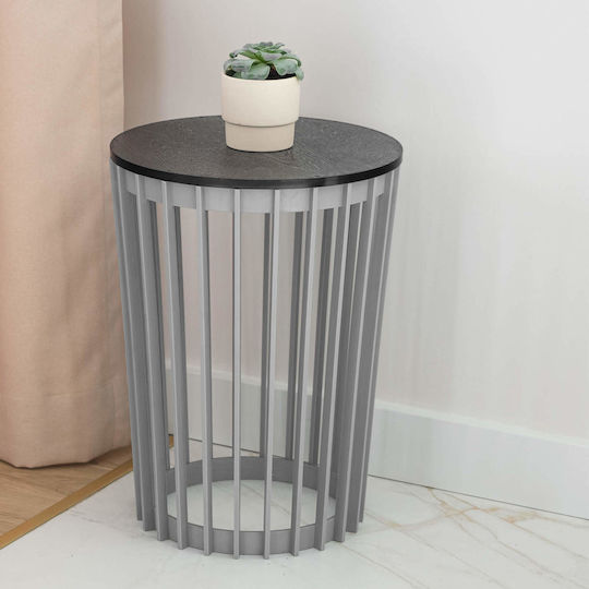 Suport De Plante Cu Flori De Podea Loft Dublu Față Gri 39,5 Cm
