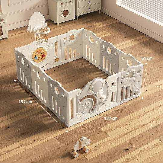Gray Play Fence For Ages 2+