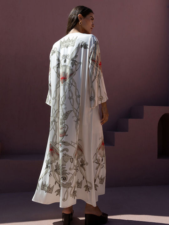 Maxi Βραδινό Φόρεμα Σατέν Beige