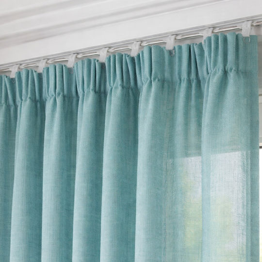 My Home Luxury Perdea cu Capse Line Albastru Petrol 270x270cm