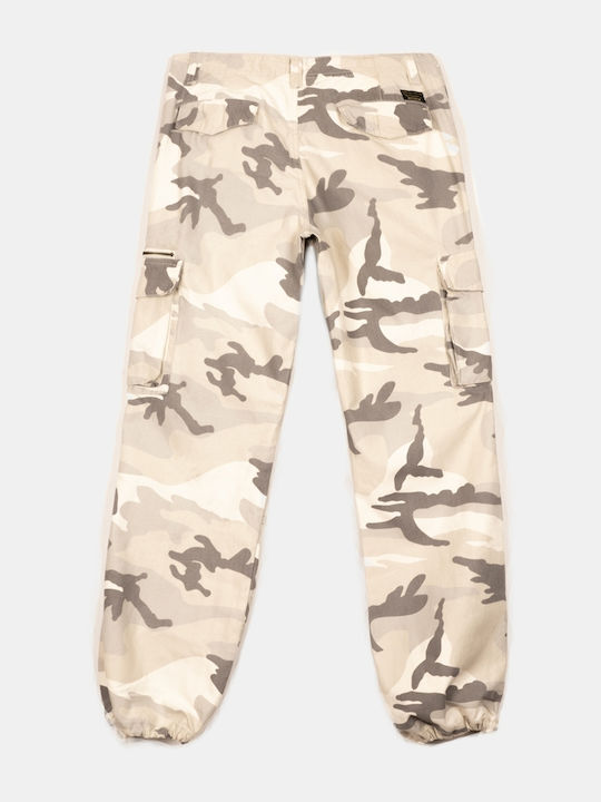 Women's Fabric Cargo Trousers Beige
