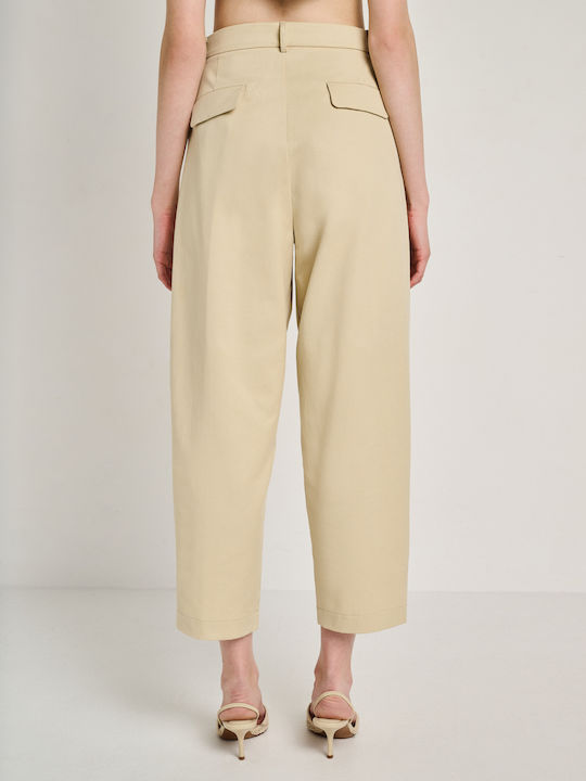 Women's Fabric Trousers Light Beige 60-005.055.N0033