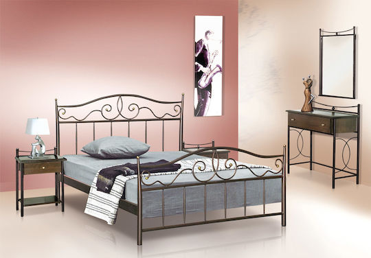No60 Bett Übergröße Metall Rosa für Matratze 160x200cm