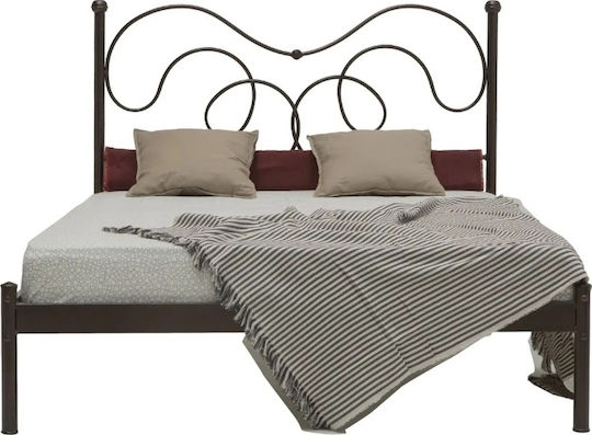 Άγης Metallbett mit Grauer Farbe für Matratze 160x200cm
