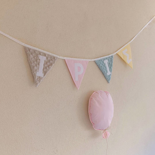Magnolia Handmade Παιδική Διακοσμητική Γιρλάντα Λευκή από Ύφασμα 18x18cm