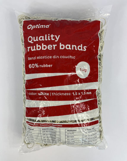 Benzi Elastice Optima Benzi de Cauciuc Bani 60% Cauciuc 1kg/Sac Diametru 20mm Grosime 1.5mm X 1.5mm Optima Albe Benzi Elastice Optima Benzi de Cauciuc Bani 60% Cauciuc 1kg/Sac Diametru 20mm Grosime 1.5mm X 1.5mm Optima Albe
