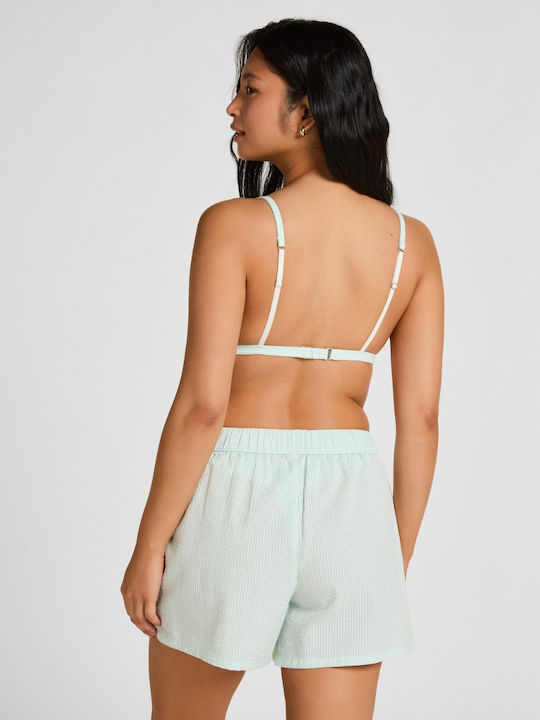 Hunkemöller Sommer Damen Schlafanzug Shorts Blau
