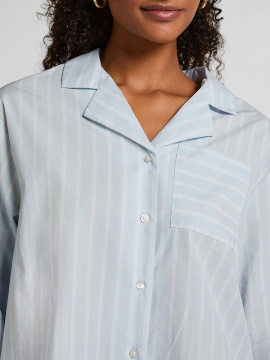 Hunkemöller Sommer Damen Schlafanzug Bluse Stripe