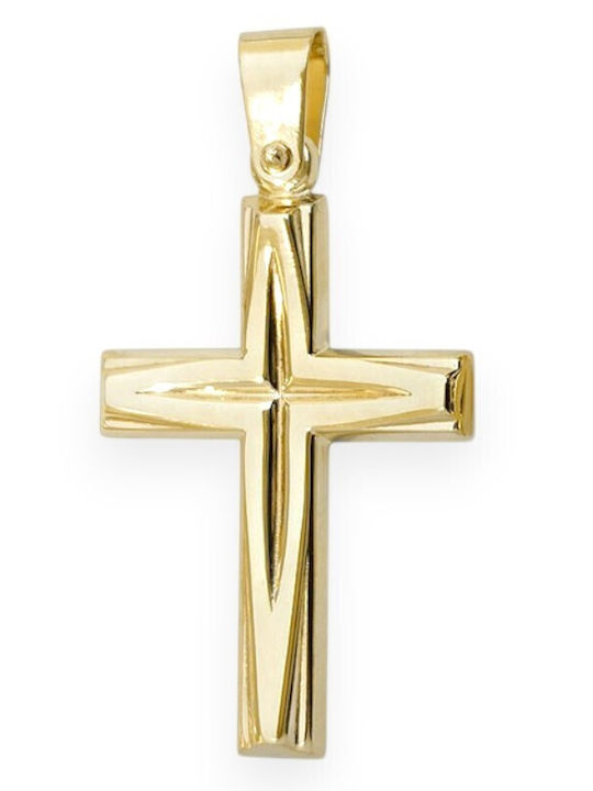 Goldjewels Χρυσός Σταυρός 9Κ Διπλής Όψης