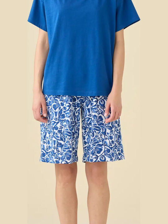 Noidinotte Summer Women's Pyjama Set Cotton Blue