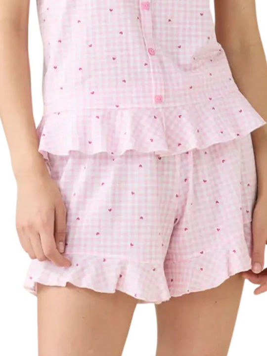 Noidinotte Sommerliches Damen-Set Pyjamas Rosa